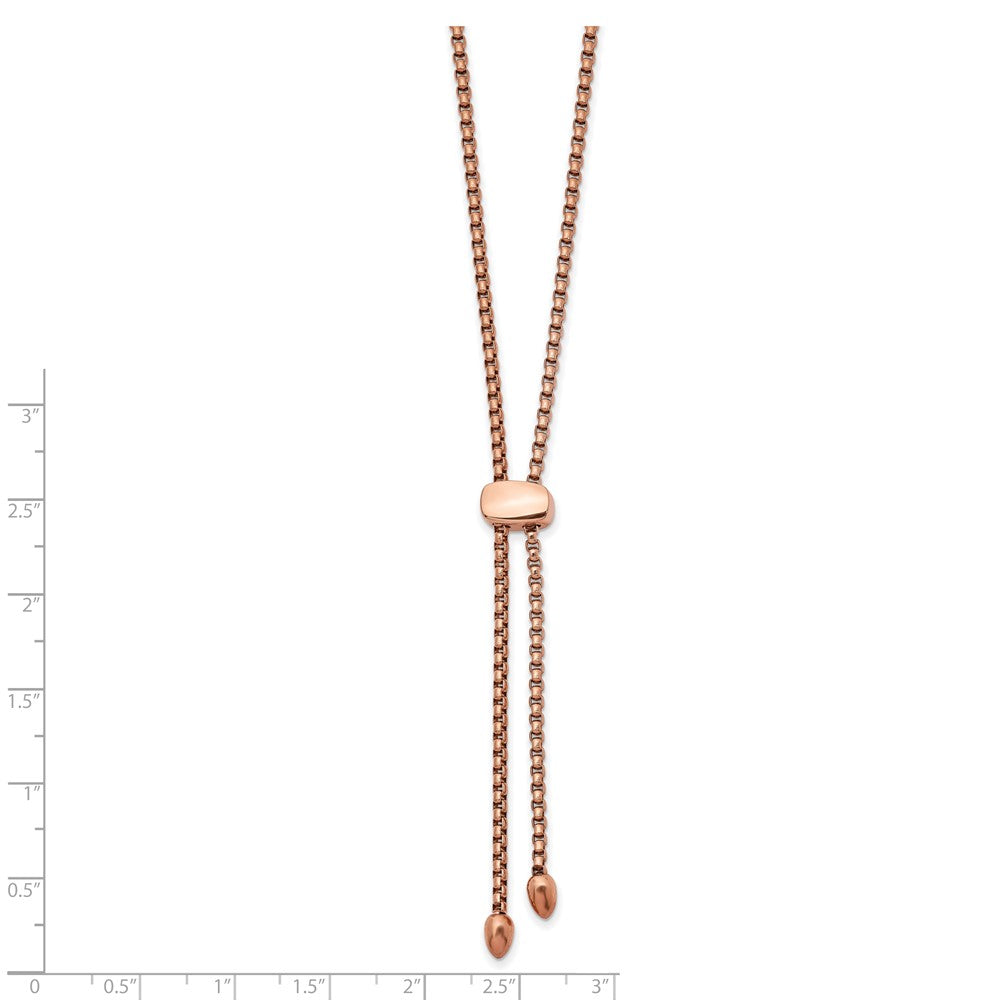Stainless Steel Polished Rose IP-plated Adjustable up to 20.5in Necklace