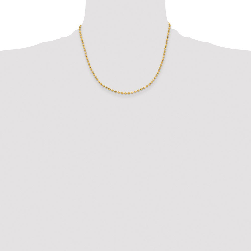 Stainless Steel Polished Yellow IP-plated 3mm 18in Ball Chain