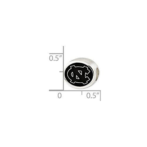 Sterling Silver Antiqued University of North Carolina Collegiate Bead