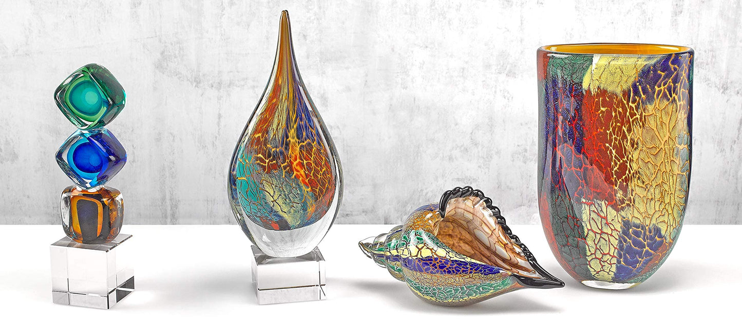 Badash Firestorm Handcrafted Glass Teardrop on Crystal Base QGM23768