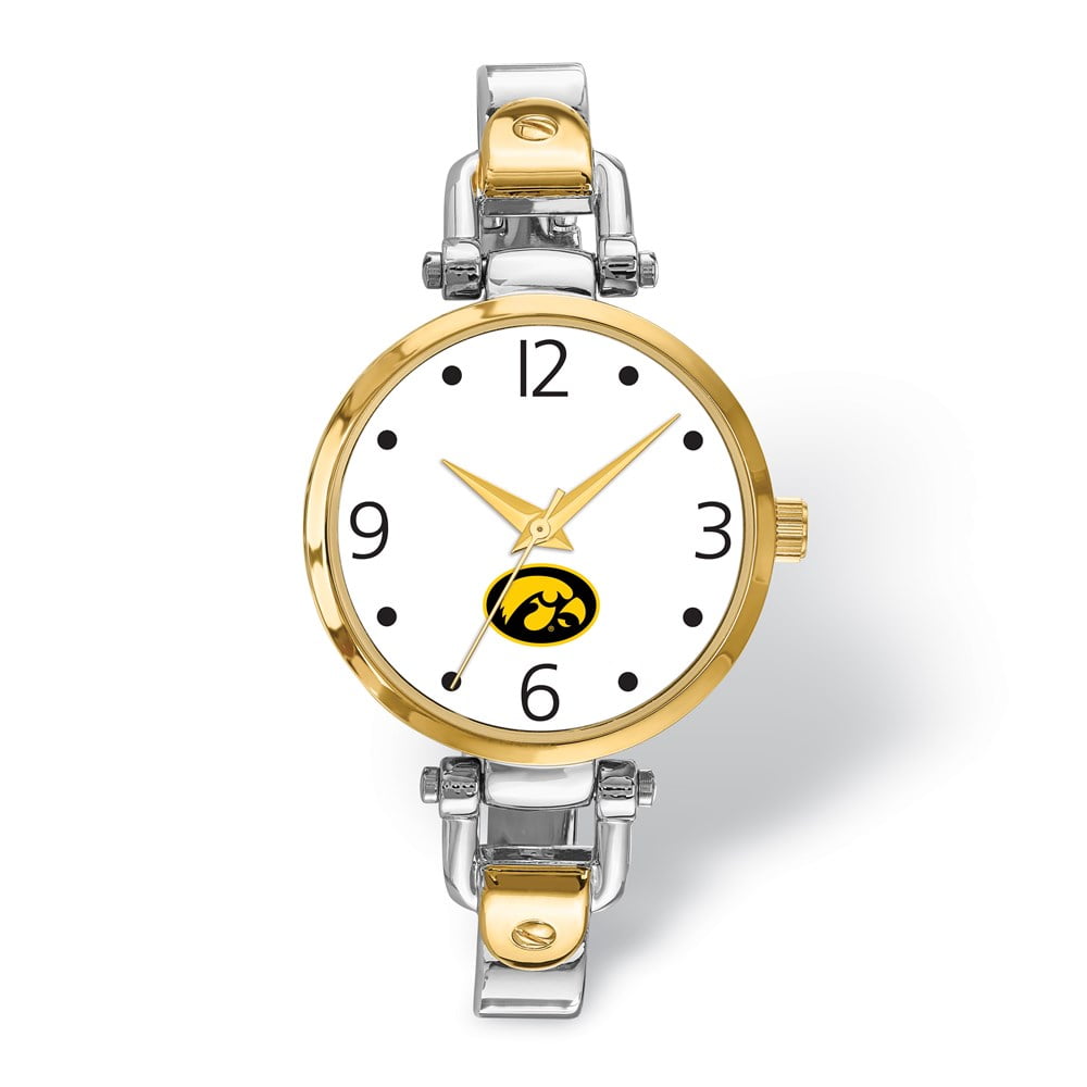 LogoArt University of Iowa Elegant Ladies 2-tone Quartz Bracelet Watch Q-UIA172