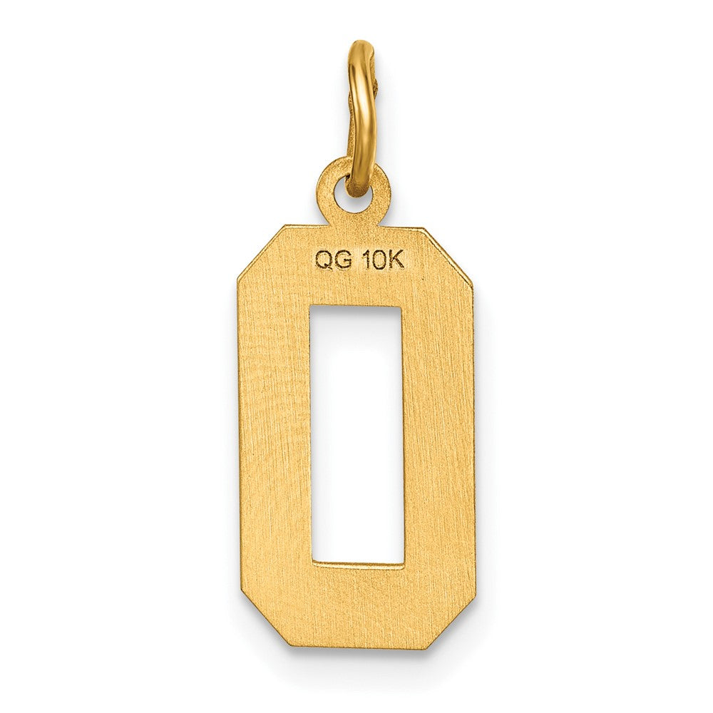 10ky Casted Medium Diamond-cut Number 0 Charm