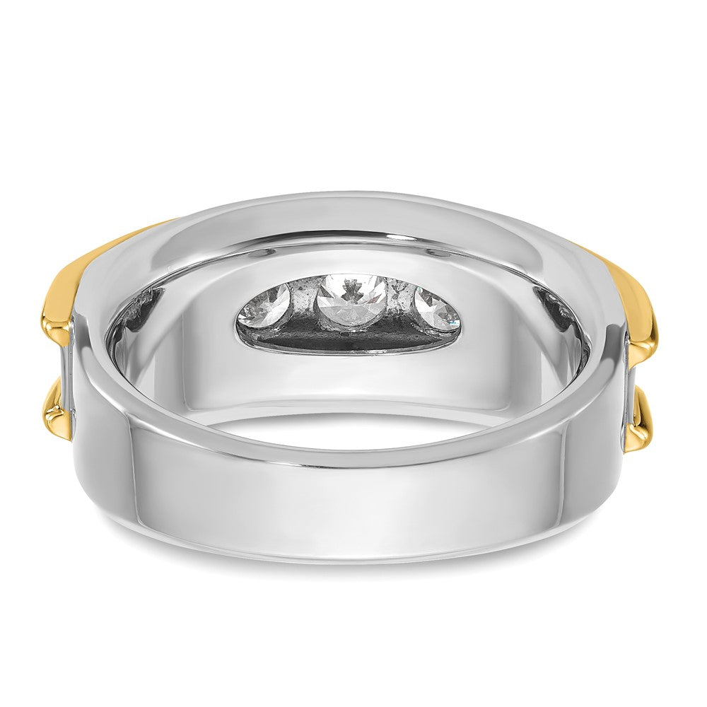 IBGoodman 14k Two-tone 1 1/2 carat Lab Grown Diamond VS/SI+ G+ Complete Men's Ring