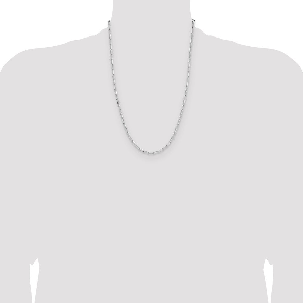 Sterling Silver Rhodium-plated 3.1mm D/C Paperclip Chain
