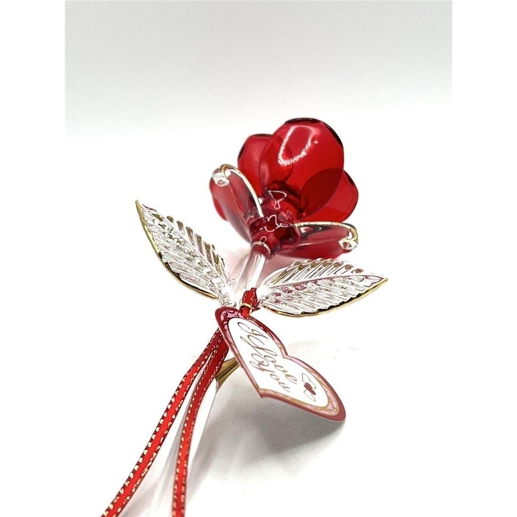 Red Rose Glass Figurine