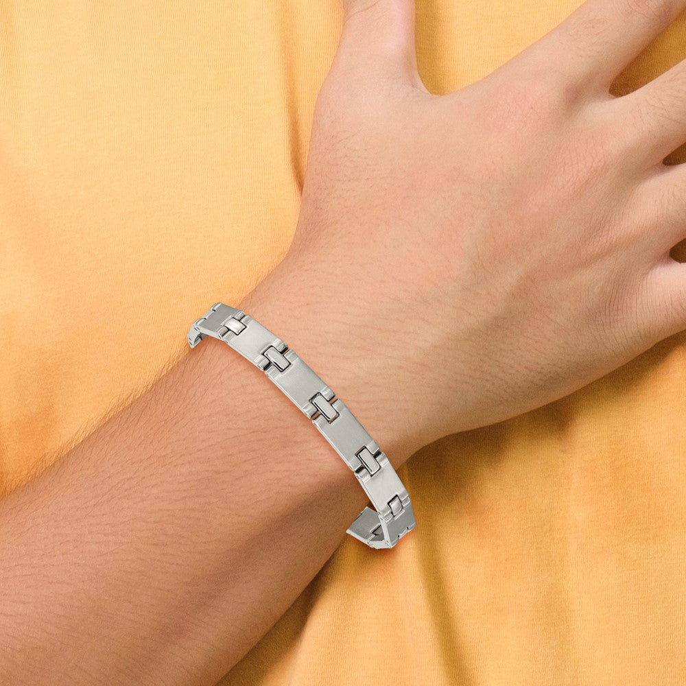 Stainless Steel Brushed and Polished 8.5in Bracelet 8.5 inches