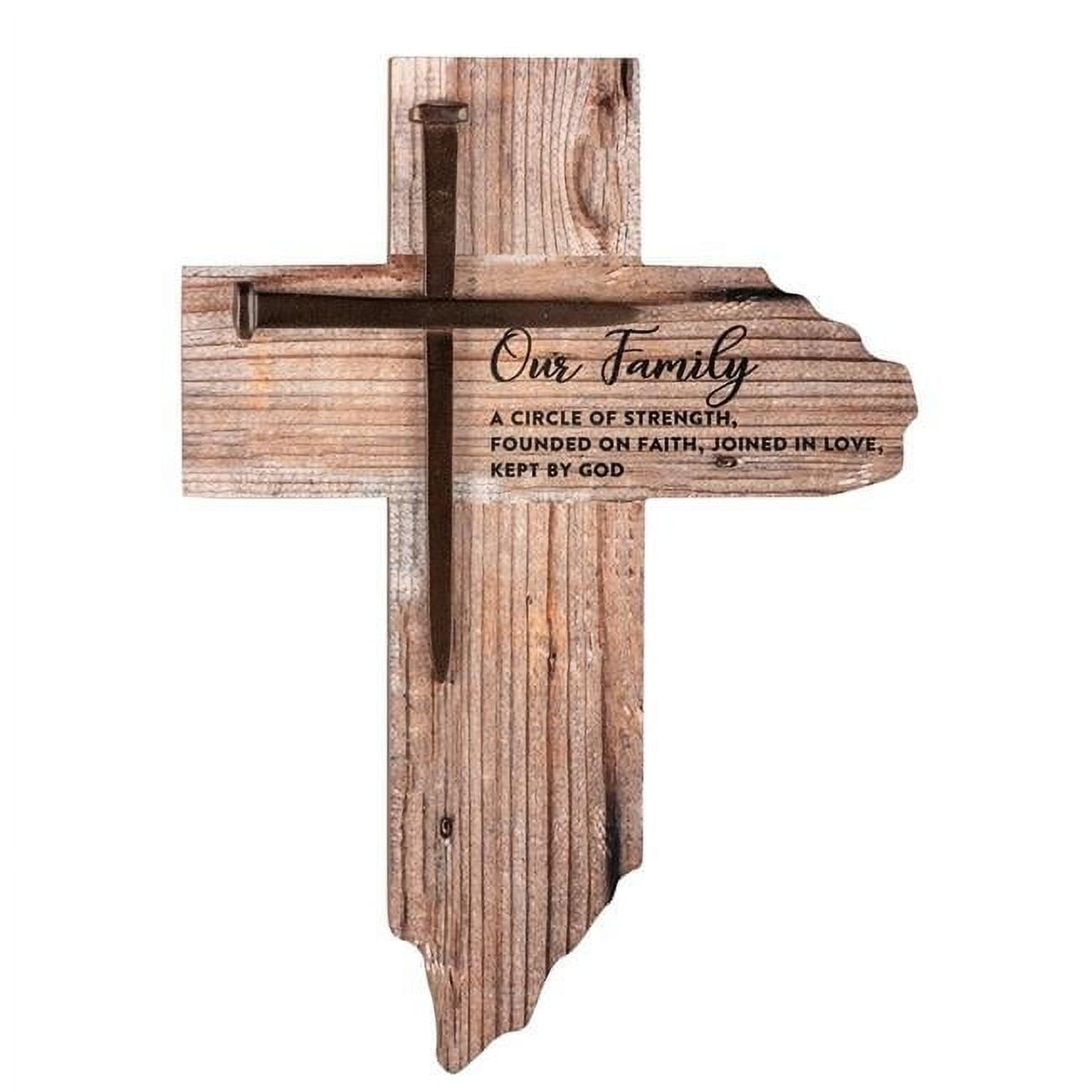 CA Gift 244332 7 x 9.75 in. Wall Cross-Our Family - Rustic