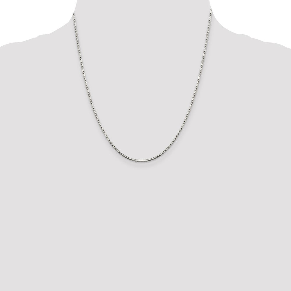 Sterling Silver 1.5mm 8 Sided Diamond-cut Box Chain 20 Inches