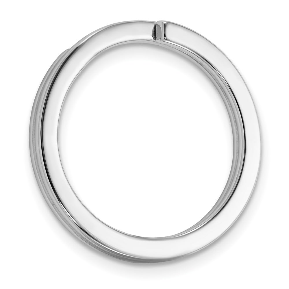 925 Sterling Silver Solid Polished Medium Key Ring Jewelry Gifts for Men - 6.3 Grams