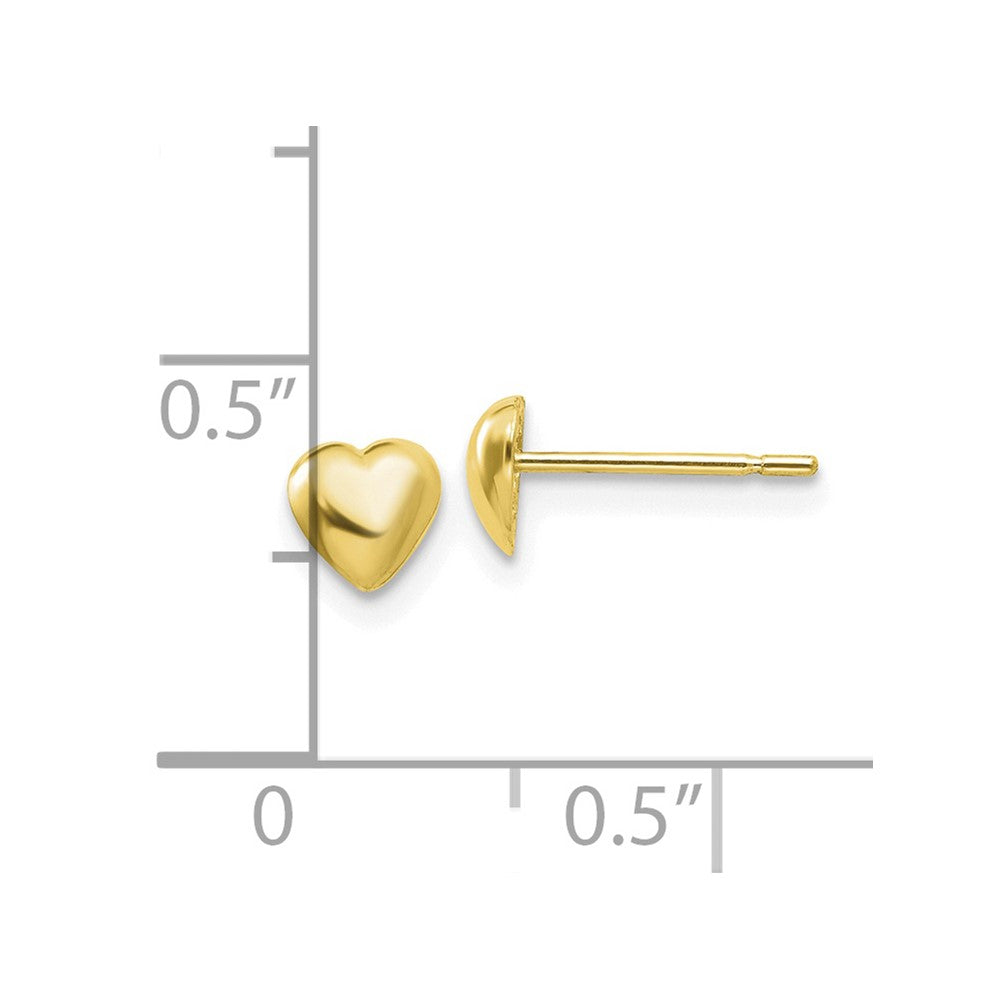 10K Polished Heart Post Earrings