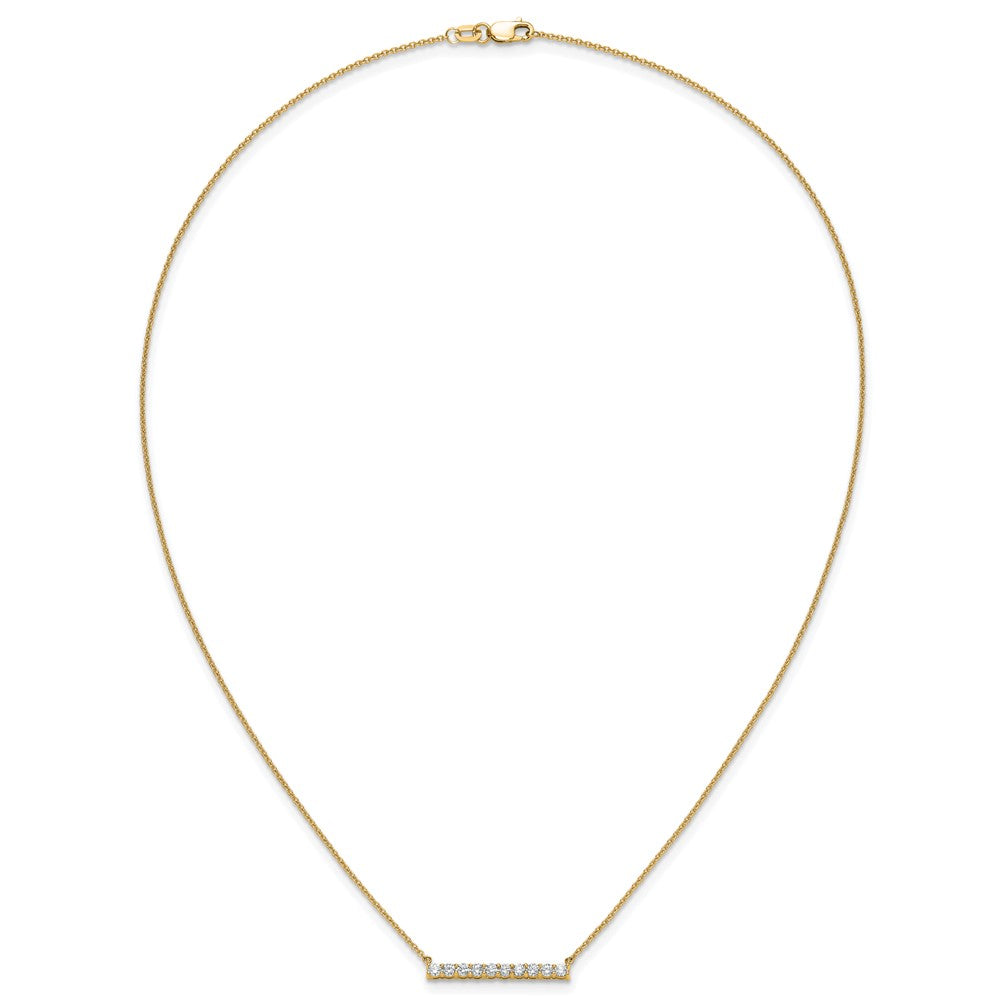 14k 1/2 carat Lab Grown Diamond VS/SI+ G+ 18 inch Bar Necklace