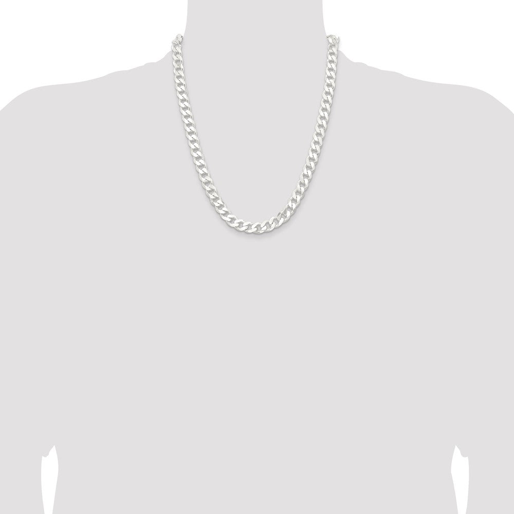Sterling Silver 9.3mm Curb Chain 22 Inches