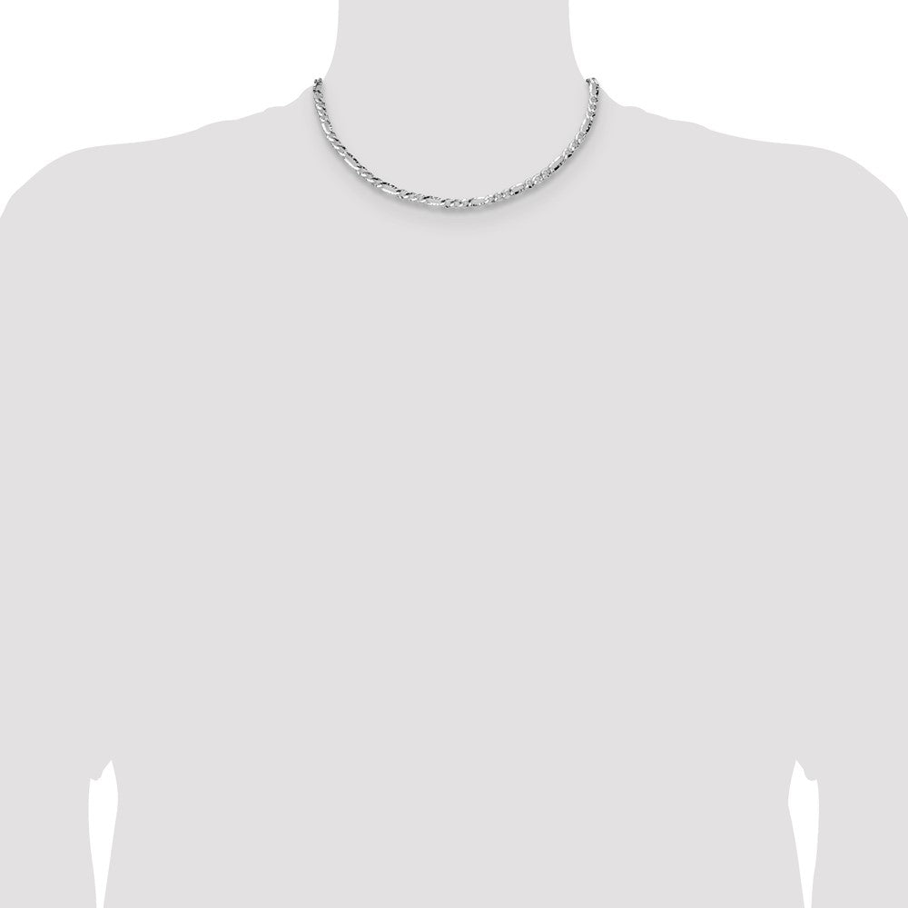 Sterling Silver 4.75mm Hammered Figaro Chain