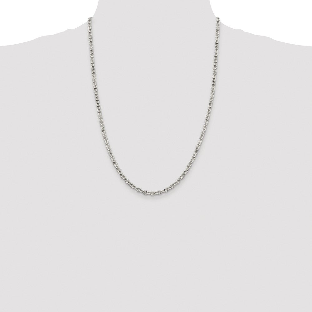 Sterling Silver Rhodium-plated 4.5mm Cable Chain