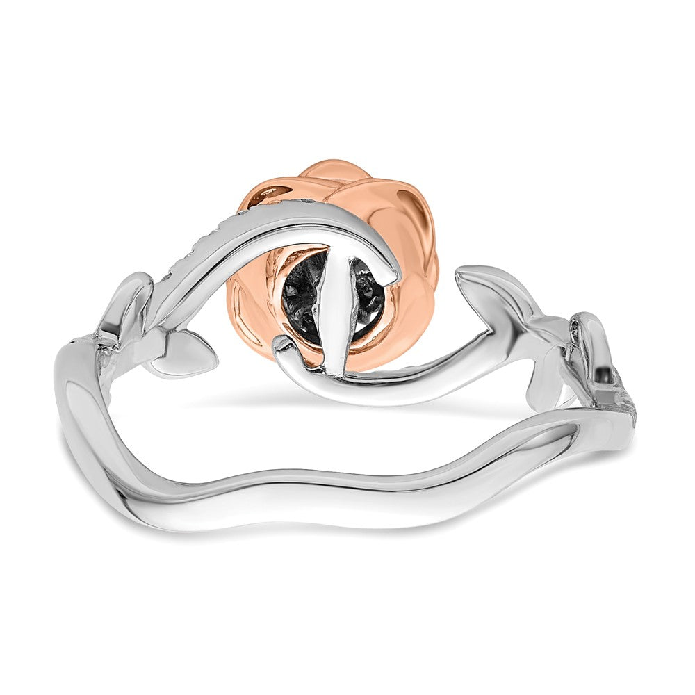 10k WG & RG Diamond Rose Ring