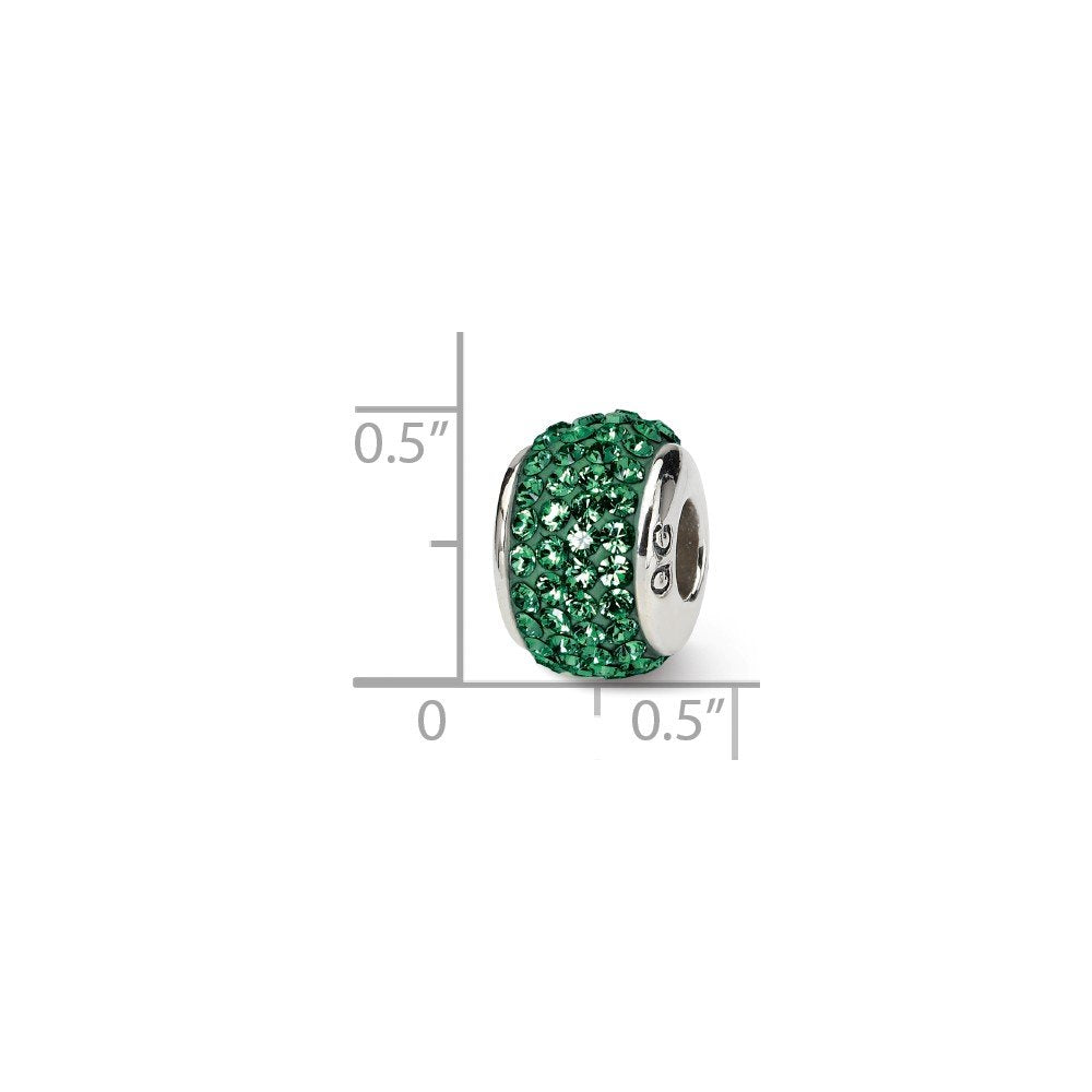 Sterling Silver Reflections May Full Green Preciosa Crystal Bead