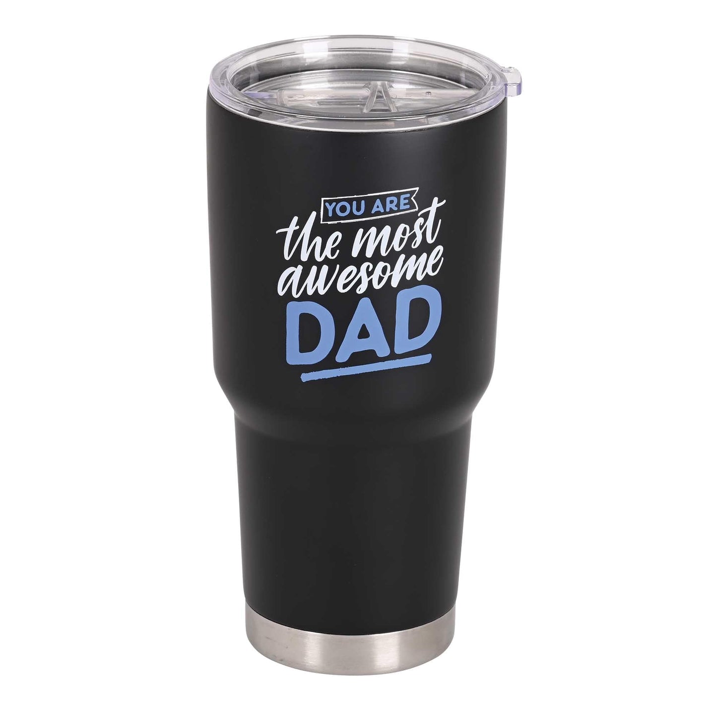 Dicksons Most Awesome Dad, Black/Blue 30 Ounce Stainless Steel Insulated Travel Tumbler