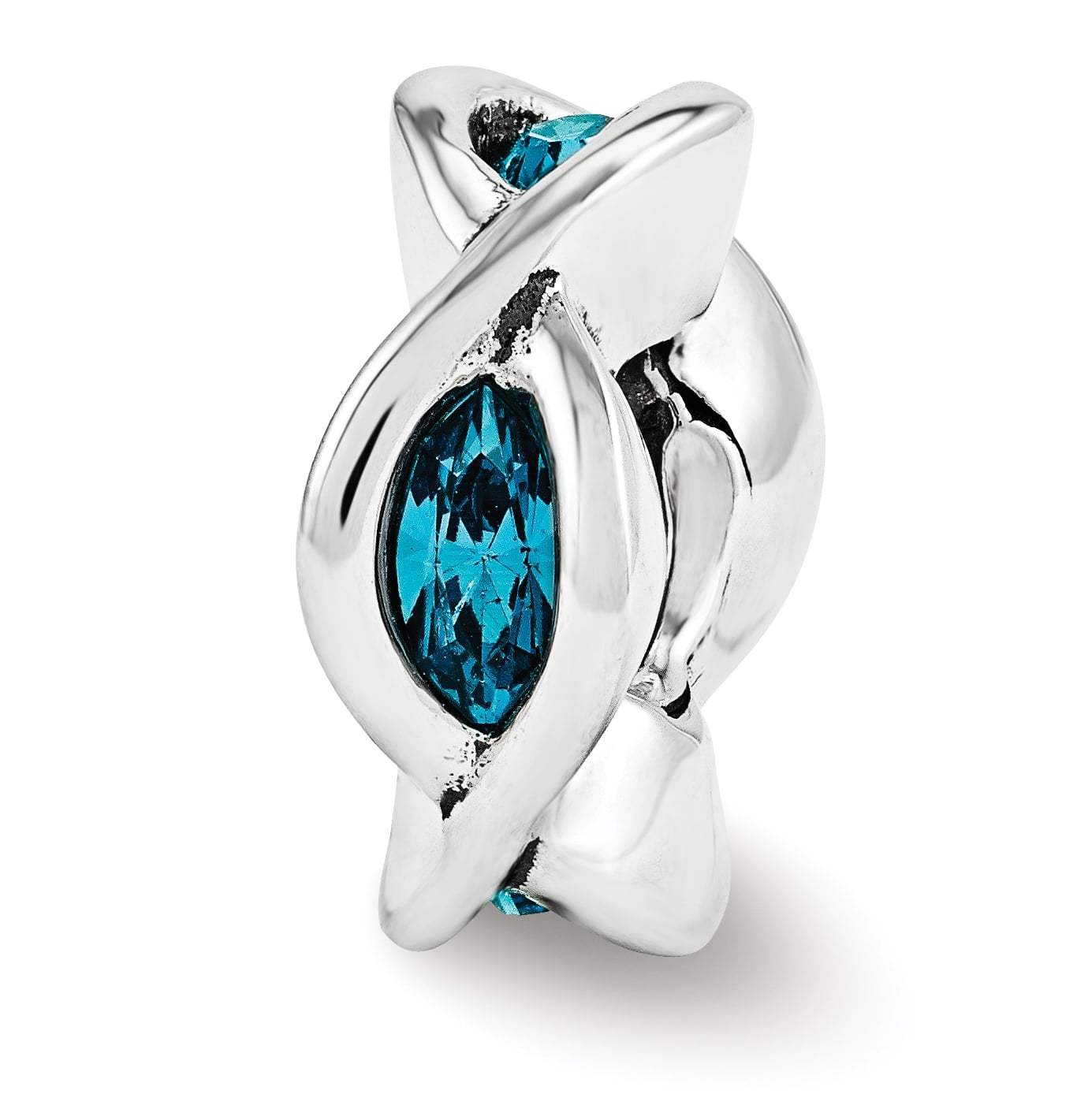 Sterling Silver Reflections Crystal Marquis Twist Bead
