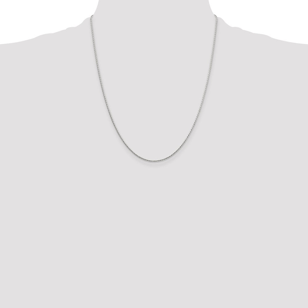 Sterling Silver 1.25mm Diamond-cut Round Spiga Chain 22 Inches