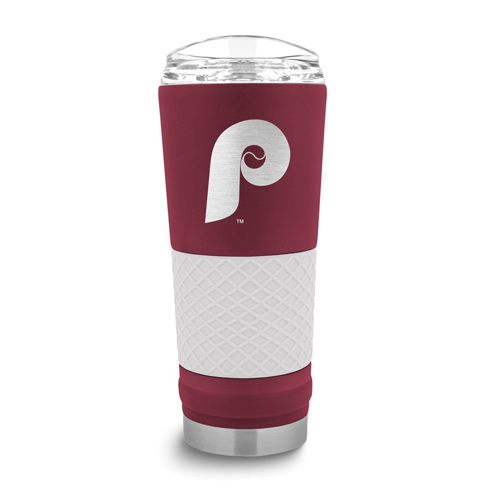 MLB Philadelphia Phillies Stainless Steel Silicone Grip 24 oz. Draft Tumbler with Lid