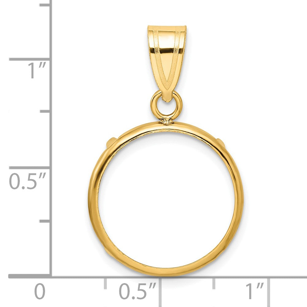 Wideband Distinguished Coin Jewelry 14k Polished 17.8mm Prong Coin Bezel Pendant