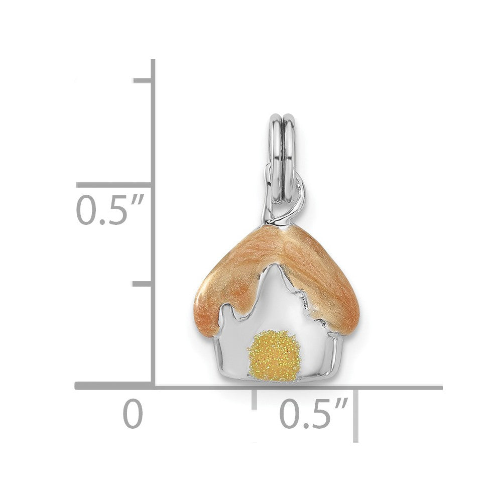Sterling Silver Enameled House Charm