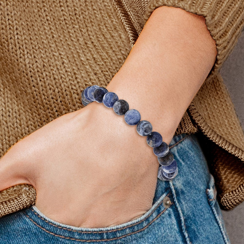 Sodalite Agate Beaded Stretch Bracelet
