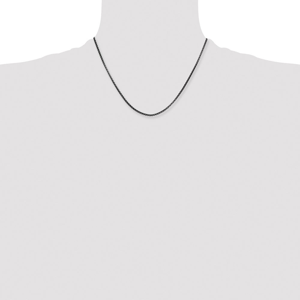 Stainless Steel Polished Blue/Grey IP-plated 2.5mm 18in Box Chain
