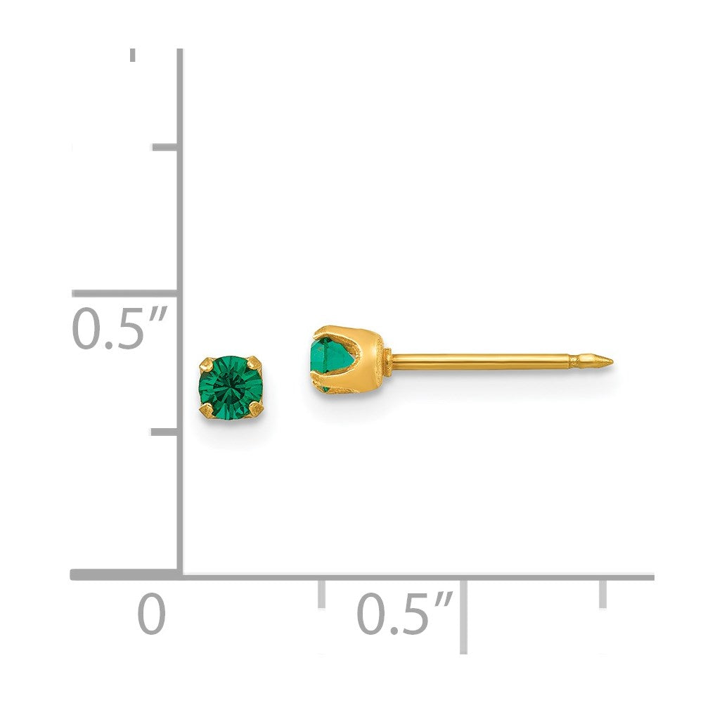 Inverness 14k 3mm May Crystal Birthstone Post Earrings