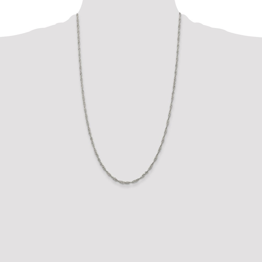 Sterling Silver 2.25mm Singapore Chain 26 Inches