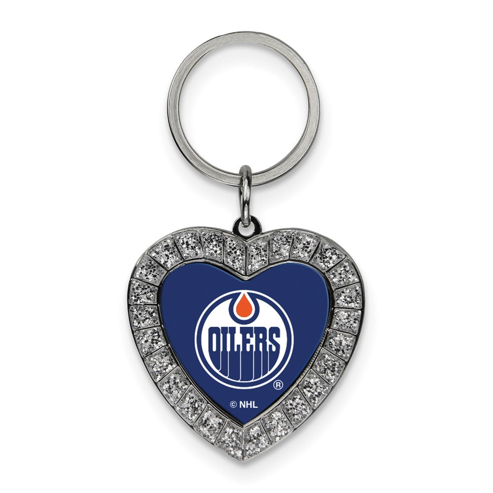 NHL Edmonton Oilers Rhinestone Heart Key Ring QGC7973