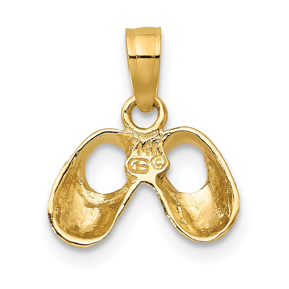 14k 3D Two-Tone Baby Booties w/ Teddy Bear Charm