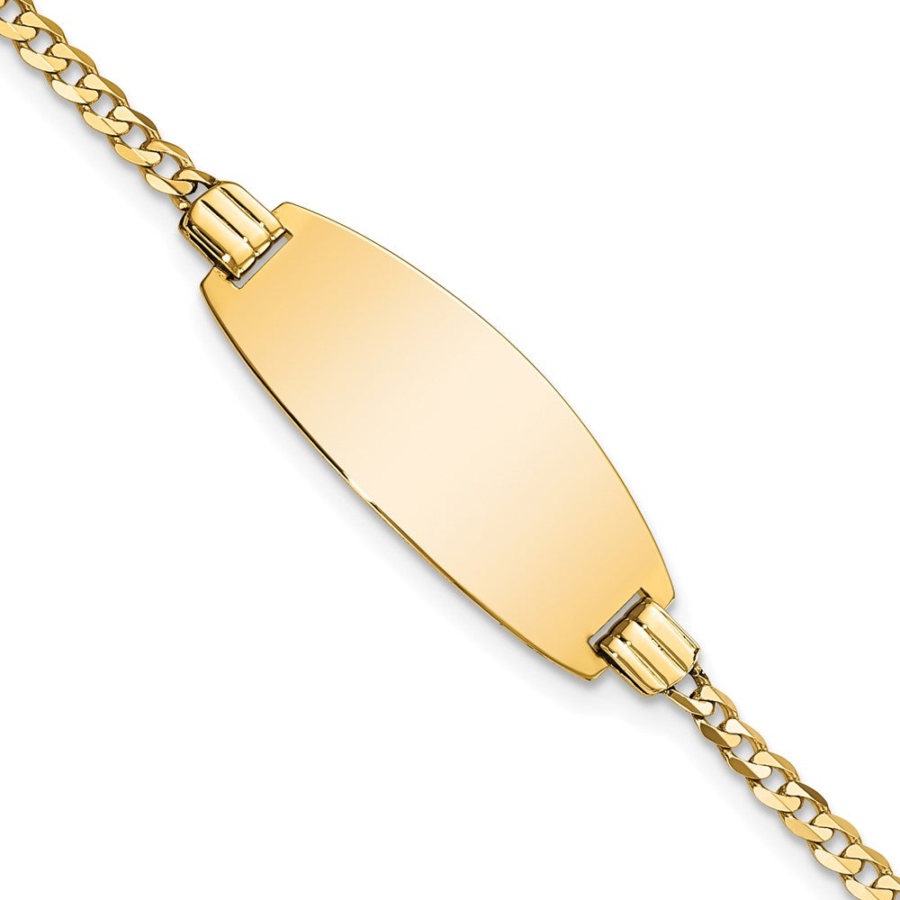 14ky Oval Curb ID Bracelet 7 inches