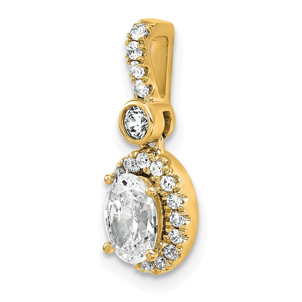 14ky Lab Grown Diamond 0.75ctw Oval VS/SI+ G+ Pendant