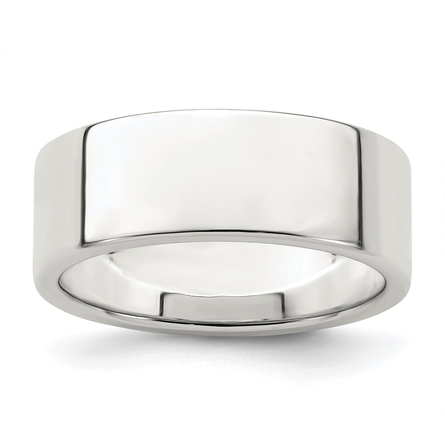 Sterling Silver Rhodium-plated 7mm Flat Size 6 Band QWFB070RH