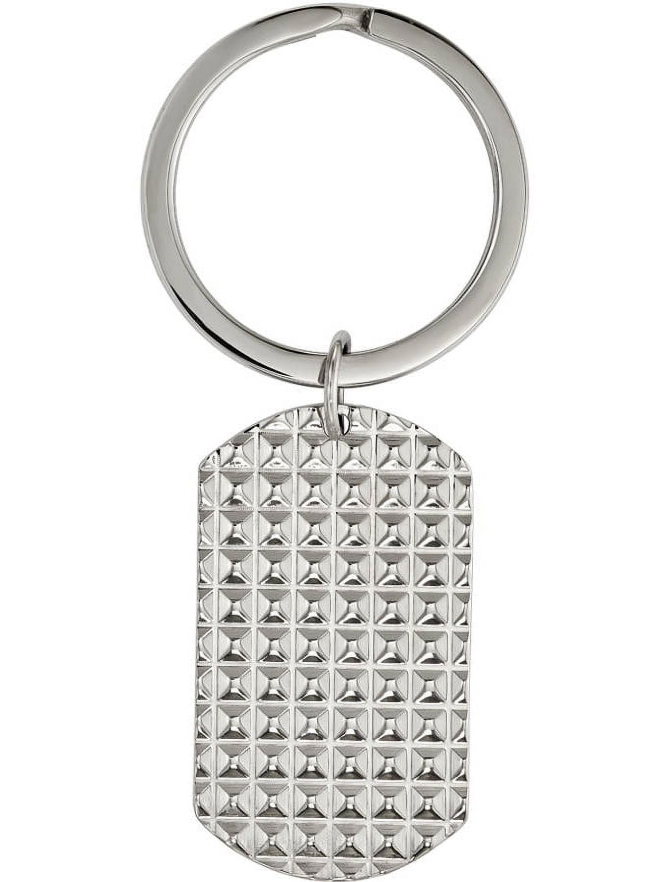 Primal Steel Stainless Steel Polished and Textured Key Chain