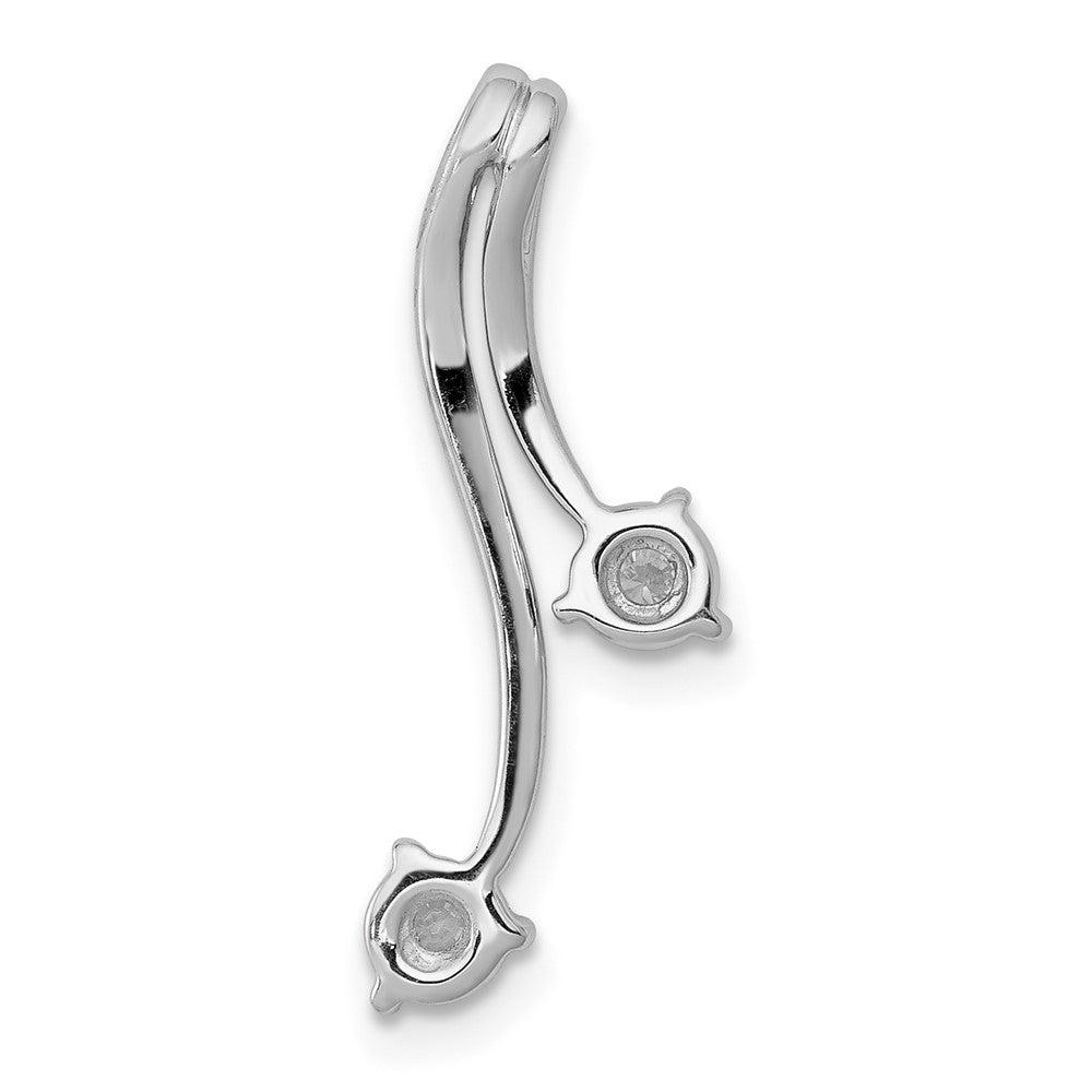 14k White Gold 1/10 carat Lab Grown Diamond VS/SI+ G+ Fancy Chain Slide Pendant