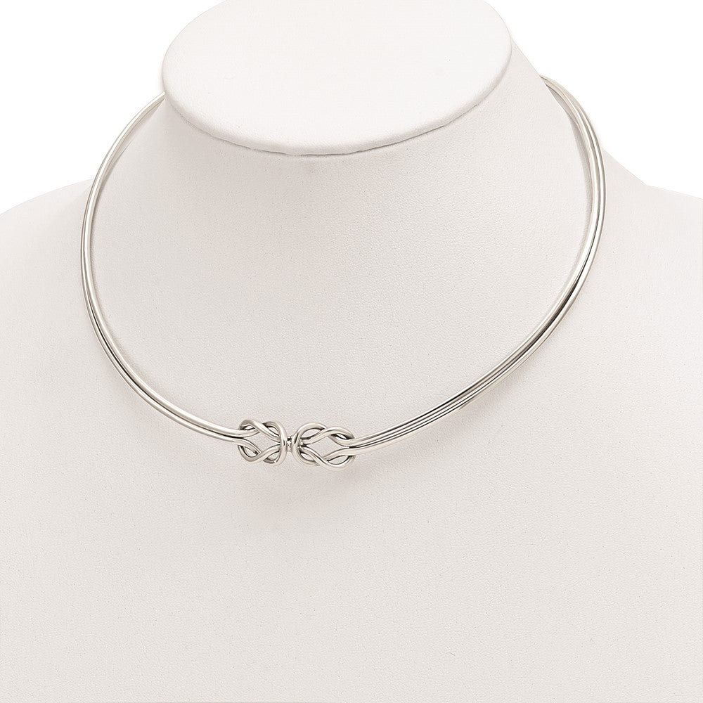 Sterling Silver Polished Knotted Neck Collar