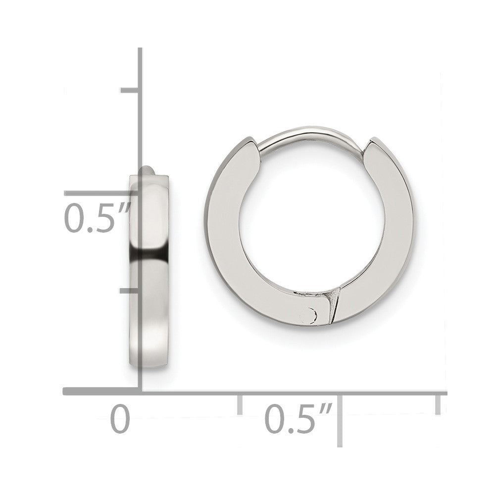 Stainless Steel Polished 2.2mm Hinged Hoop Earrings