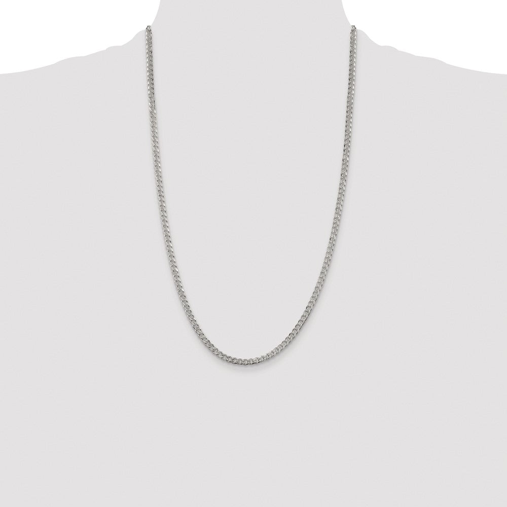 Sterling Silver Rhodium-plated 3.8mm Pav‚ Curb Chain