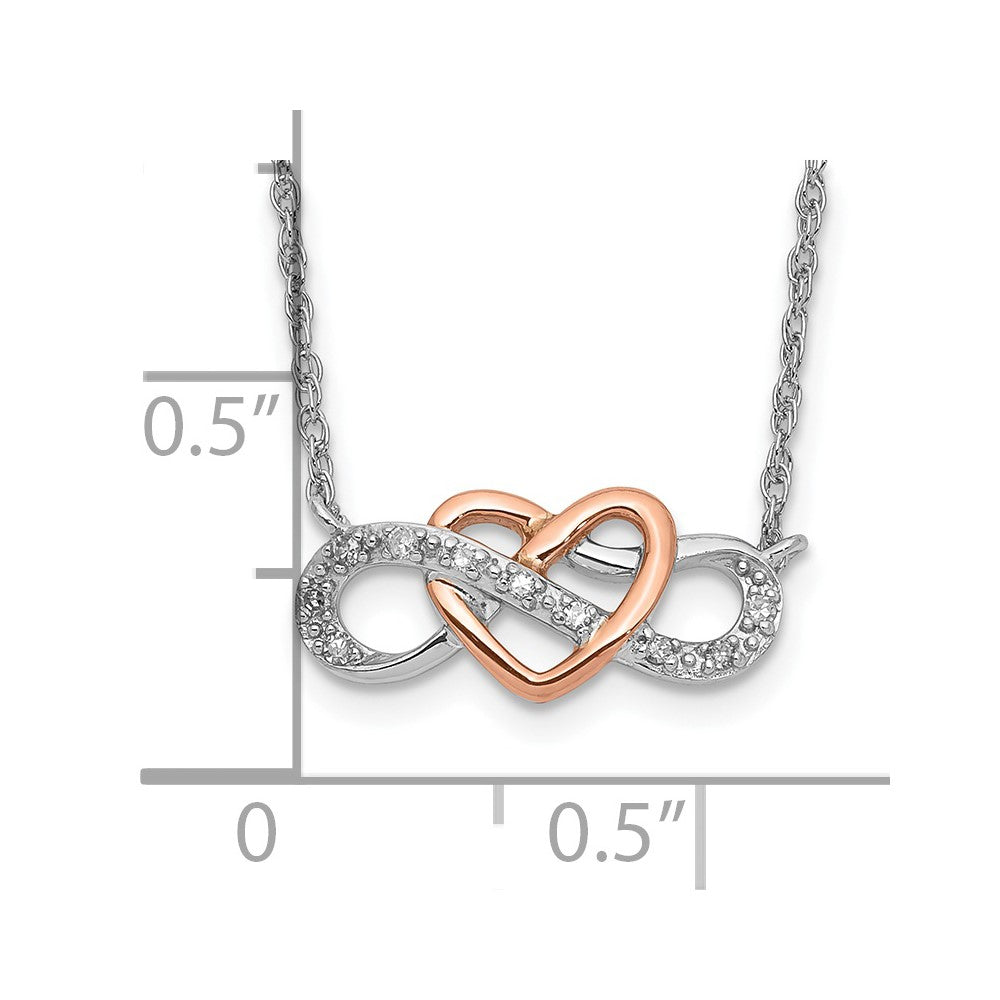SS/10k two-tone Diamond Pend Necklace