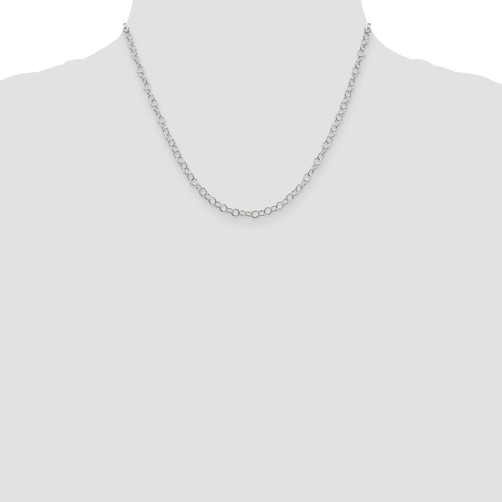 Sterling Silver 3.5mm Fancy Cable Chain 18 Inches