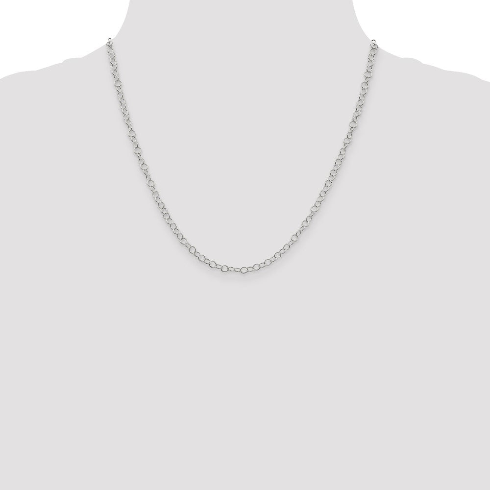 Sterling Silver 3.5mm Fancy Cable Chain 20 Inches