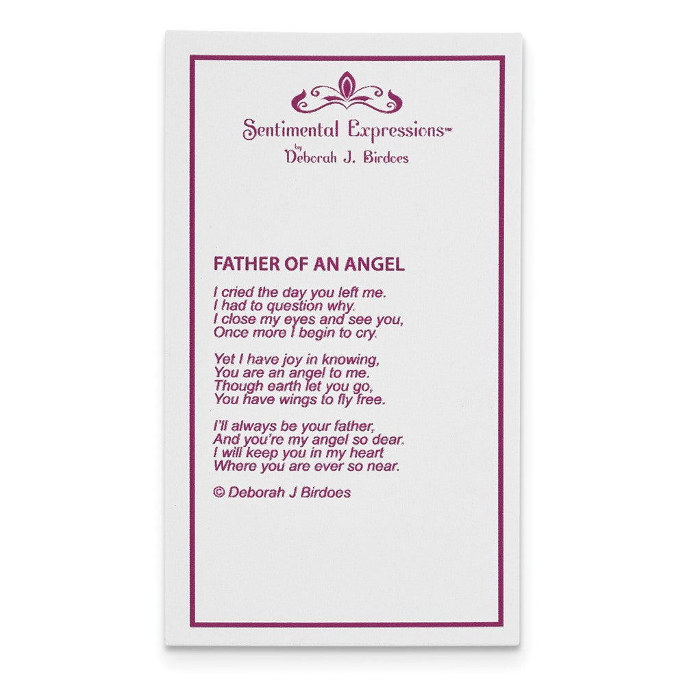 Sentimental Expressions Sterling Silver Rhodium-plated Antiqued Father of an Angel Ash Holder 18 Inch Necklace 18 Inches
