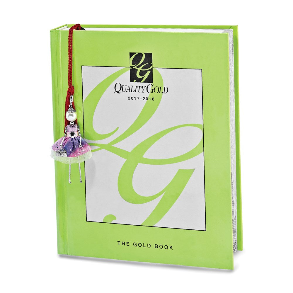 Le Amiche Silver-tone Sim.Pearl Strass Crystal Doll Charm w/Chain