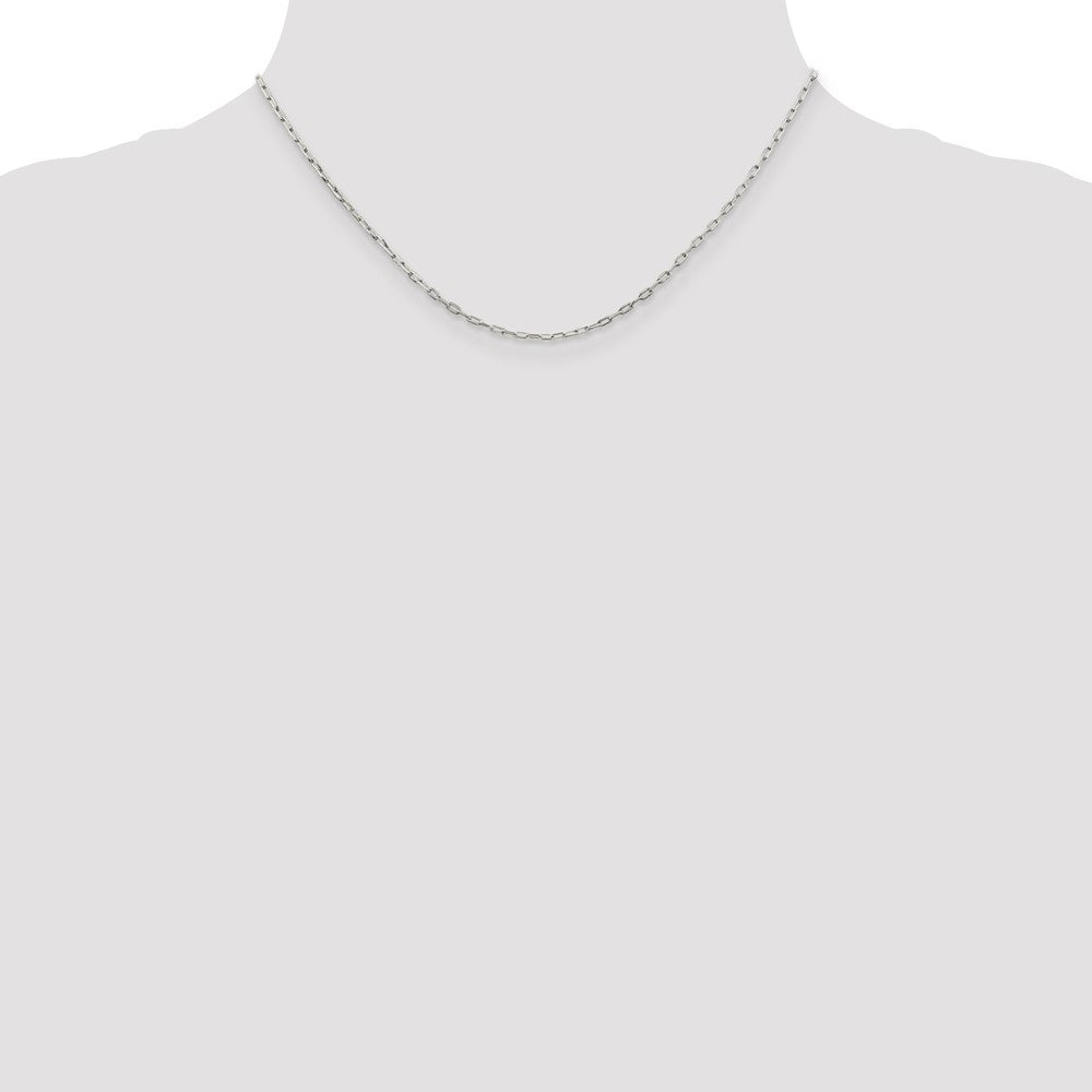 Sterling Silver 1.75mm Elongated Open Link Chain 16 Inches