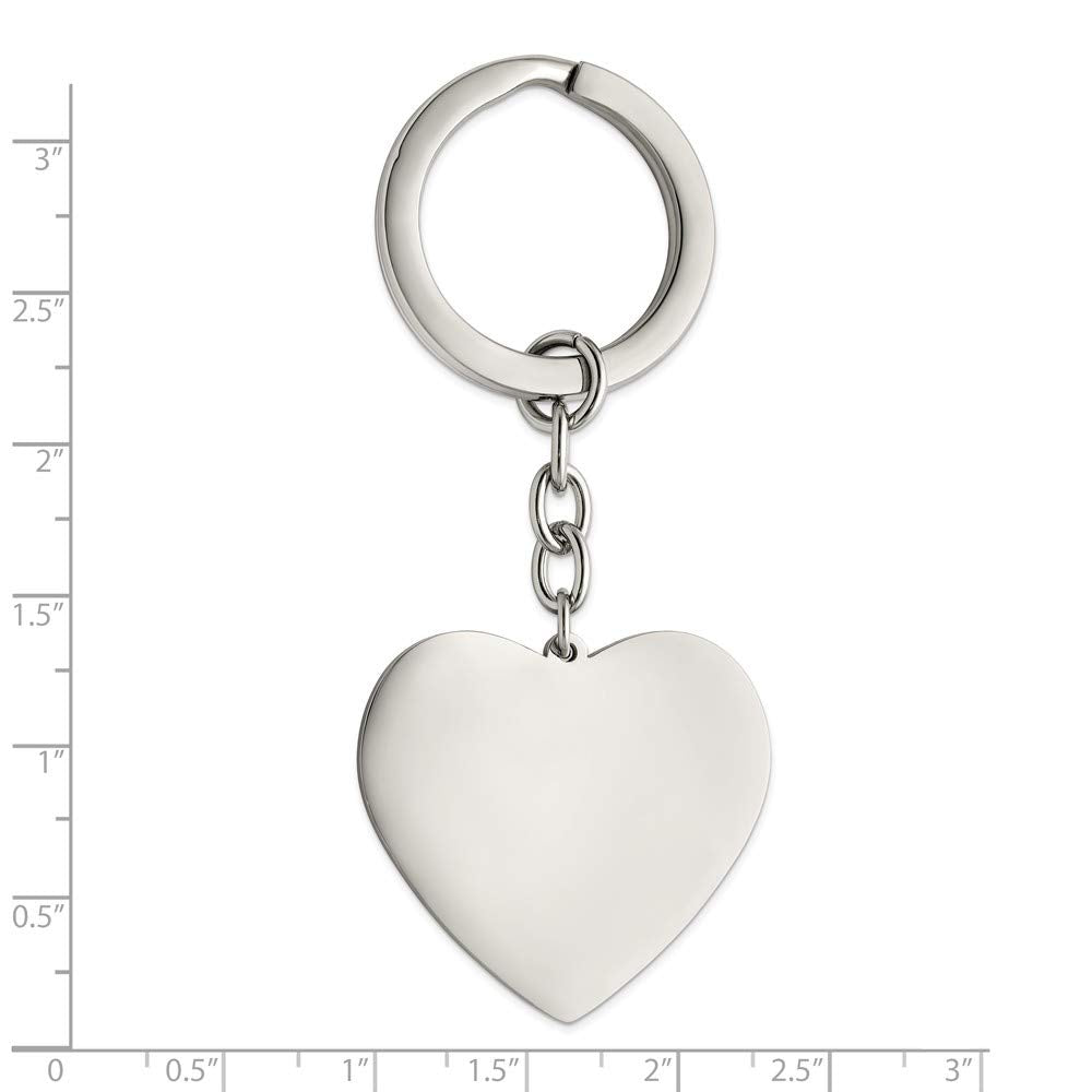 Chisel Stainless Steel Polished Heart Key Ring