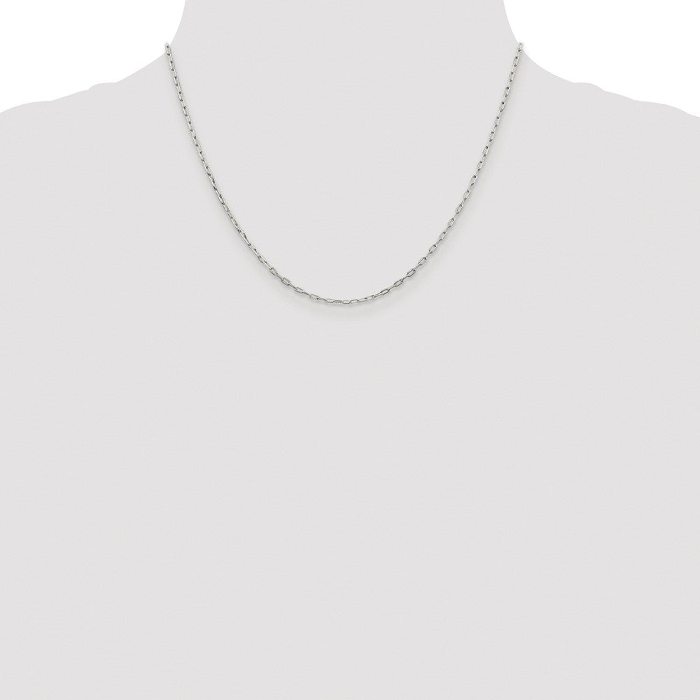 Sterling Silver Rhodium-plated 1.75mm Elongated Open Link Chain