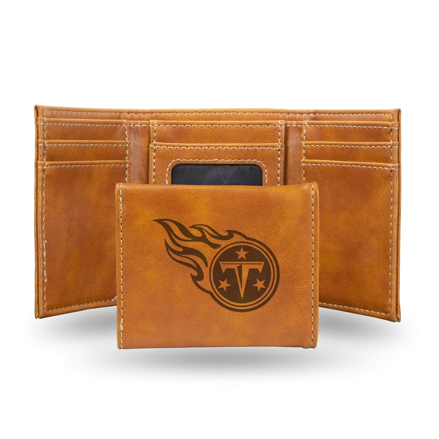 Football Rico Industries Tennessee Brown Laser Engraved Trifold Laser Engraved Tri-Fold Wallet - Men's Accessory