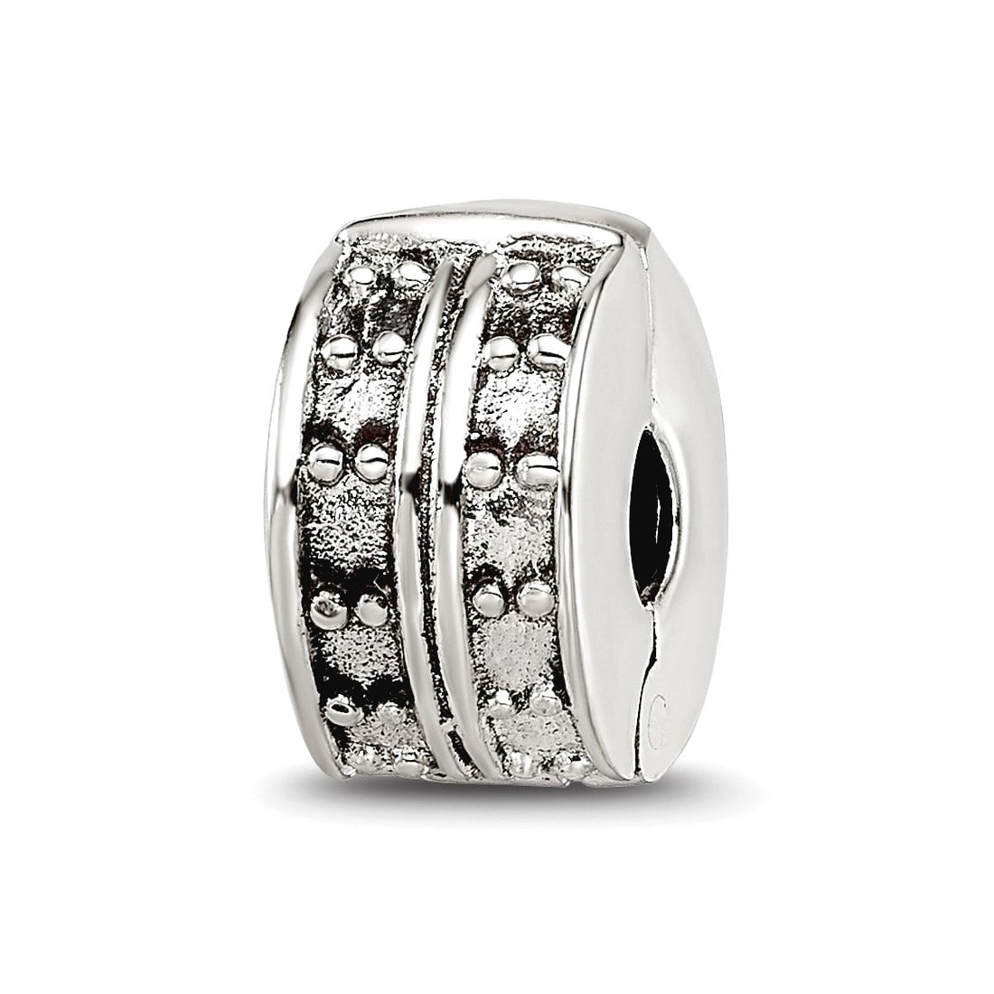 Sterling Silver Reflections Hinged Dotted Clip Bead